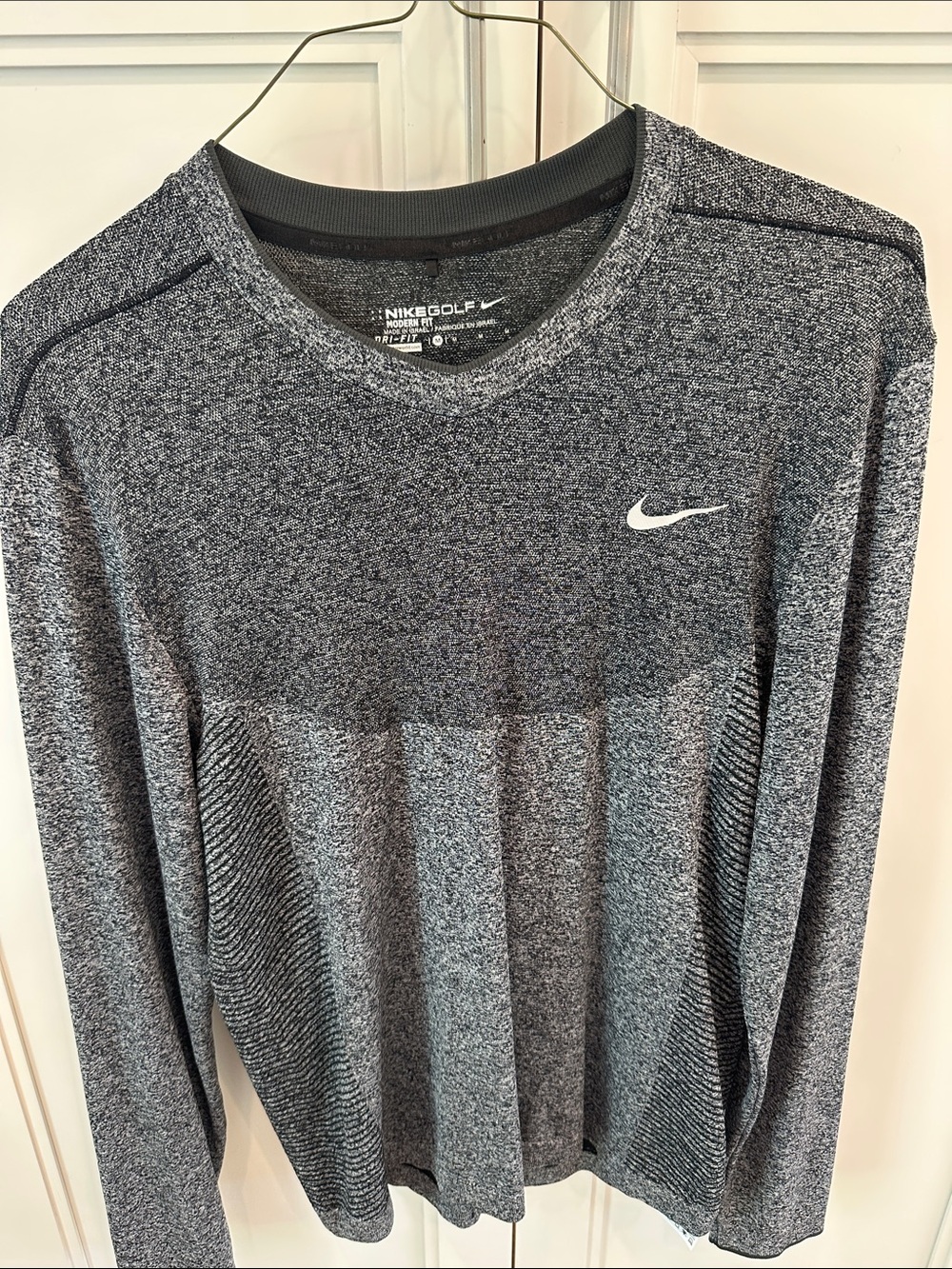 Nike Heather Grey Long Sleeve Performance Golf Top